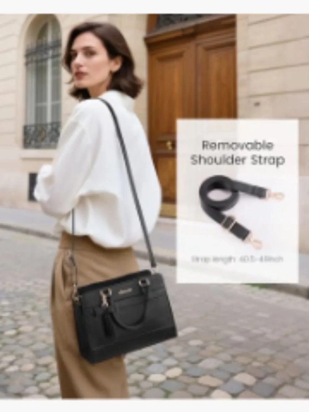 Faux Leather Satchel Handbag Tote Purse Crossbody Shoulder Bag Women Laptop